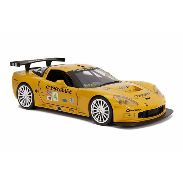 JADA 2005 CHEVROLET CORVETTE C6-R #4 YELLOW 1/24 DIECAST MODEL CAR 31650 JADA 2005 CHEVROLET CORVETTE C6-R #4 YELLOW 1/24 DIECAST MODEL CAR 31650